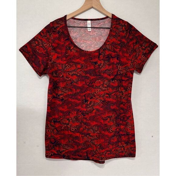 LuLaRoe Red Paisley Print Top   Sz L - Picture 1 of 4